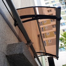 캐노픽스 650 X 2000 비가림시설 어닝만들기 수동어닝 창문 차양 야외보관함 접이식어닝, 투명렉산 검정 브라켓 실버 바
