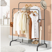 철제 스탠드 옷걸이 이마트 이케아 행거 조립식 원룸 뮬리그 매장용 옷가게, 리브리움 2단 행거, 블랙
