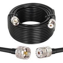 MOOKEERF PL259 CB 동축 케이블 5.7m18피트 RG58 UHF 수 SO239 암 저 라디오 연장 HAM 안테나 분석기 더미 로드 SWR 미터용 USA 미국, 50FT