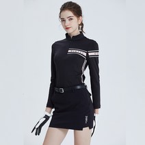 골프웨어 LPGA 여성 골프 류 여성용 정장 긴팔 티셔츠 가과 겨울 속건성 통기성 탑, 03 L, 04 검은색 상의와 검은색 스커트
