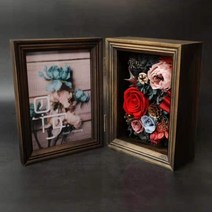 부케 액자 말리기 청첩장 웨딩 장식 Photocards 불멸의 꽃 사진 프레임 로즈 드라이 플라워 꽃다발 앨범 선물 상자 어 휴일, Love of life