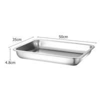 4.8cm 딥 서비스 트레이 스테인레스 스틸 바베큐 과일 저장 접시 식품 용기 찐 요리 주방 과자 킹 팬, 러시아, 1개