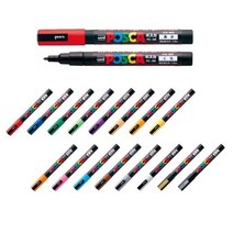 미쯔비시 유니 포스카 1M 3M 5M 8K PC-1M/PC-3M/PC-5M/PC-8K 겹쳐쓰기펜 수성잉크데코펜, PC-3M레드(15)