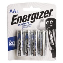 에너자이저 얼티메이트 리튬 L91 AA사이즈 포장 1.5V 건전지, 1개, 4개입