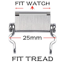 모든 사이즈 시계 링크 버클 leatherman 트레드 어댑터 시계 핏 g-shock garmin sunnto huawei 조절 버클, 실버-25mm, 24mm