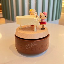 우더풀라이프 wooderful life 피아노치는 키티 오르골 뮤직박스 집들이선물