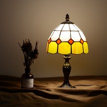 스탠드업 스테인글라스B 빈티지 단스탠드 조명 감성 인테리어 침실 무드등, 옐로우, LED 주광색(하얀빛) 3~5W