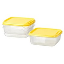 이케아 PRUTA 프루타 식품보관용기 옐로 0.6L 3개입 반찬 소스통 도시락 소형반찬통, 상세페이지 참조