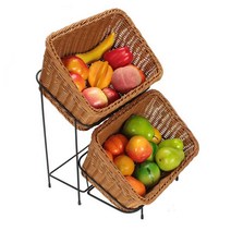 베이커리 카페 빵 쟁반 진열대 진열다이 트레이 박스, 미색 바구니