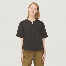 베네통 턴업 슬리브 블라우스_BABL95331BK