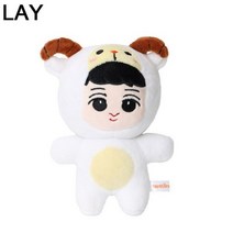 엑소 봉제 인형 케이팝 응원 스타 팬 인형 백현 첸 카이 레이 세훈 D.O. CHANYEOL 수호 시우민 한국 선물, LAY 15cm