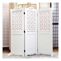[주식회사 가구야히메] 플라워 패널 미니 3단 원목 파티션 접이식 인테리어 칸막이, 색상:네추럴
