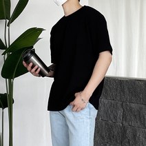 2Color 남자 흰티 여자 흰반팔 두꺼운 반팔티 도톰한 안비치는 비침없는 레이어드 오버핏 반팔 티셔츠