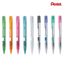 펜텔 Pentel 테크닉 클릭 샤프 0.5mm PD105 옆으로 누르는 방식, 투명그린