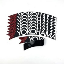 고무 편지 타이어 스티커 자동차 휠 유니버설 맞춤 3D 로고 자동 오토바이 바퀴 라벨 DIY 스타일링, YOKOHOMA 8PCS