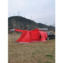 터널형텐트 ev6 아이오닉5 gv80 모하비 셀토스 루프탑 차박 텐트 블루 명 야외 가족 캠핑 카 천막 자동차 자동차 연결 캠핑 리어 와 자동차 커버, 빨간색