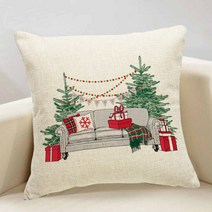 크리스마스 쿠션 커버 45x45cm 2022 엘크 선물 크리스마스 트리 프린트 베개 커버 홈 데코 쿠션 커버