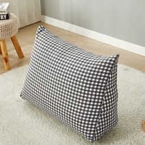 슬립 체크 삼각 등받이 쿠션(솜포함), 블랙