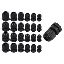 24 PC를 조정 3.5 - 13mm의 케이블 글 랜드 관절 및 50 PC를 PG7 검은 색 나일론 방수 스트레인 릴리프 케이블 글 랜드 3.5-6 mm, 하나, 검정