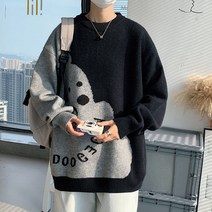 봄가을 스웨터 남자 트렌드 캐주얼 풀오버 도톰 니트 커플 긴팔 셔츠