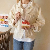 데일리앤 시너지 여성 캐주얼 코튼 데님 면 자켓 봄 가을