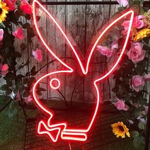 감성소품 네온사인 간판 플레이 보이 버니 LED 네온 사인 라이트 벽 바 거실 장식 램프 디자인 친구 선물, 01 Red playboy_02 40cm