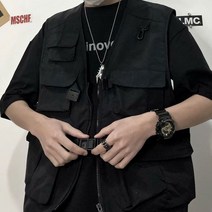 Eurovision : 스트릿조끼 루즈핏 포켓조끼 베스트 남자옷 : Good Luck