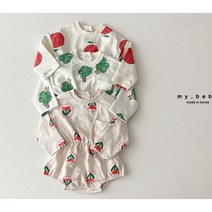 프린트밴딩슈트 봄 6개월 돌 백일 데일리룩 촬영룩 마이베베