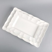 러플 직사각 접시(소) 40x27.3x4.7cm 케이터링 부페접시
