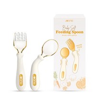 JOONIE 유아용 자기주도 완료기 이유식 스푼 포크 세트, JOONIE 자기주도 이유식 스푼포크 세트(케이스포함), 화이트