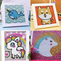 비즈십자수 DIY 큐빅아트 보석십자수, 1.유니콘15×20