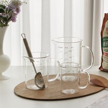 투명한 내열유리 계량컵 3종, M-500ml