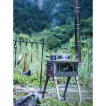 연통없는난로 펠렛난로 펠릿 야외용 캠핑용 캠핑화목난로 티타늄 차박 불멍, 양면방화창 버전 캠핑스토브(양쪽 캠프)