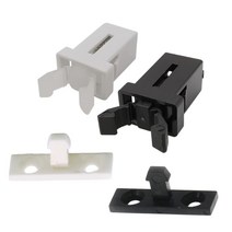 휴지통 도어래치 원터치 푸쉬형 개폐 부속 잠금버클, 암놈블랙