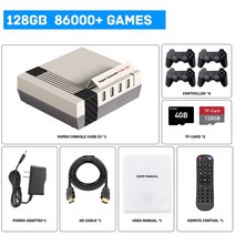 옛날오락기 비디오게임 고전 가정용 게임기 KINHANK-슈퍼 콘솔 큐브 X3 레트로 게임 100000 지원 PSP/PS1/D, 03 UK, 05 128G Gamepad-2