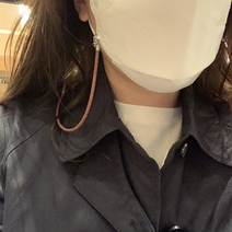 청난언니 천연소가죽 마스크 스트랩 목걸이