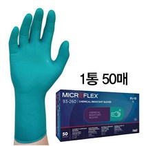 안셀 마이크로 플렉스 내화학 고무장갑 93-260(50매), L