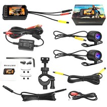 오토바이 바이크 블랙박스 1080P 방수 오토바이 카메라 DVR 대시캠 3 인치 전면 후면 비디오 레코더 캠 블, 01 Black