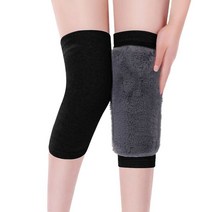 무릎 아대 니슬리브 Winter Plush Knee Pad Faux Rabbit Hair Comfort Thermal Warmer Leg Sleeves For Run, 02 black_03 L