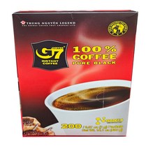 G7 퓨어블랙 커피 2g x 200개입 대용량 풍부하고 진한 베트남 지세븐 인스턴트 (손소독젤2ml 증정), 2ml, 1개
