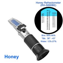 휴대용 알루미늄 굴절계 꿀 58 BRIX 12-27% ATC REFRACTOMETER 계와 양 봉 양봉에 대 한 물 없음 케이스, just refractometer