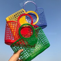 레트로 장바구니 유치원 소품 어린이 시장놀이, 레드