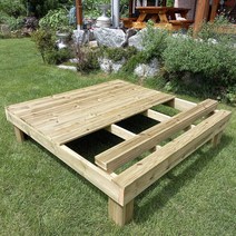 조립식 방부목 평상 (2자~8자) 야외 무방부목 평상마루 (실내용은 배송요청 적는 란에 무방부목 제작 기재), 4)방부목 살구색