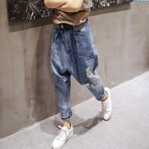 WAWAMOM(특허브랜드) 여성 9부 배기팬츠 스크래치 배기슬랙스 빅사이즈 똥싼바지 와이드 통바지 BSR17r