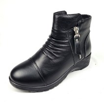 소가죽 방수 기모 발편한 통굽 키높이 여성 앵클부츠 앵글부츠 숏부츠 가죽부츠 겨울부츠 가을부츠 발목부츠 통굽부츠 여자 겨울신발 부츠 [순이의신발장]