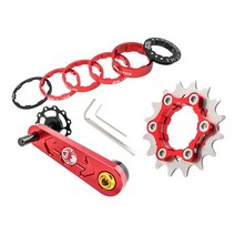 자전거 단일 속도 카세트 코그 세트 13T/14T/15T/16T/17T 액세서리 용 자전거 체인 텐셔너 프리휠, 98.3mm, 알루미늄 합금, 레드 16T