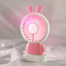 베리굿즈 다이소 휴대용 LED 미니 손 선풍기 탁상겸용(핑크)