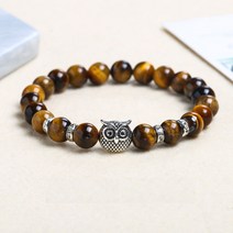 앤썸 부엉이 호안석 재물운 천연 원석 염주 팔찌 AS-455