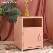 Comfy Zone 철제 수납장 침대 머리장 철제 캐비닛수납장, 핑크색