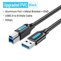 리코gr2 cctv 카메라 케이블Vention-USB 프린터 케이블 USB 3.0 유형 A Male B 캐논 엡손 ZJiang 레이블 2., 03 USB3.0 black_01 0.5m
